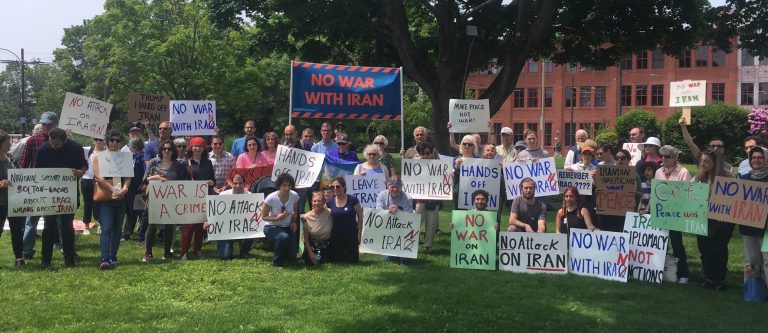 No War with Iran rally, Watertown Square, June 1, 2019. MAPA photo