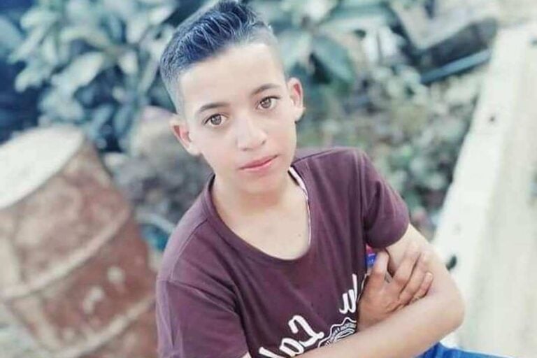 Palestinian teenager Ali Abu Alia, killed by Israeli military forces December 4