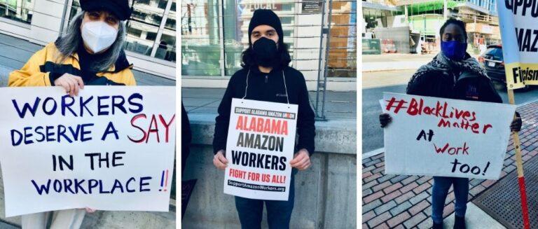 Rally in support of Amazon workers, Boston, March 20, 2021. Photos by Mary Leno
