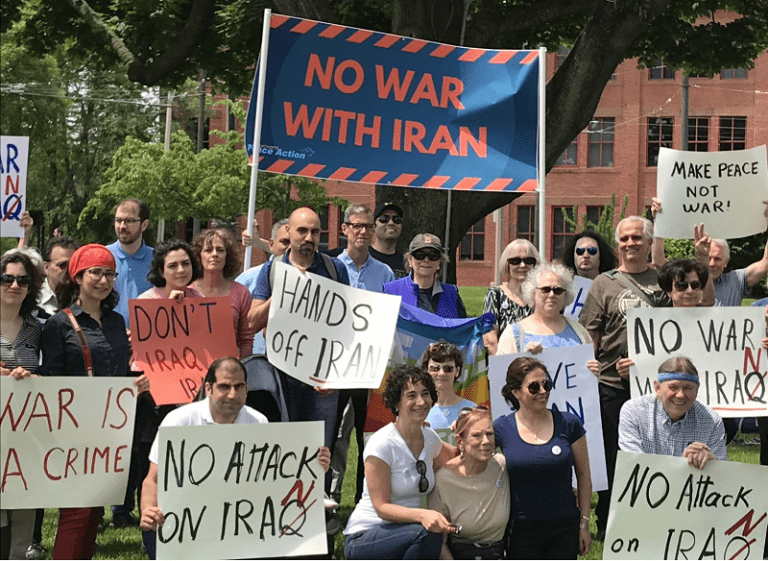 No War with Iran rally, Watertown, MA, 2021