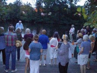 Joseph Gerson spoke at Watertown's Hiroshima/Nagasaki commemoration, Aug 8, 2021. Virginia Pratt photo
