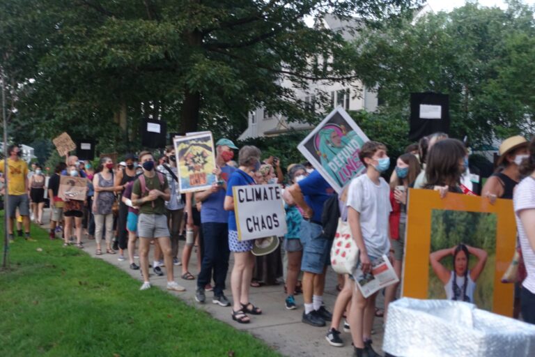 Stop Line 3 protest, Jamaica Plain, Aug 25, 2021