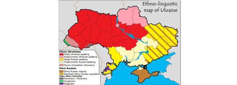 Ethnolinguistic map of Ukraine (Image by Yerevanci on wikimedia commons)