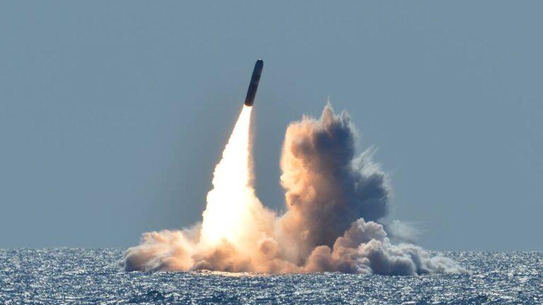 The W76-2 warhead, deployed during the Trump administration, will be launched aboard Trident II D5 missiles. Their guidance system was developed by Draper Labs of Cambridge, MA. (Ronald Gutridge/U.S. Navy)