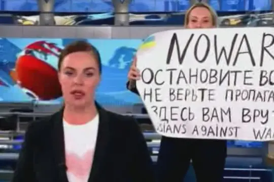 Russian journalist Marina Ovsyannikova protested the Ukraine war on state-run TV.