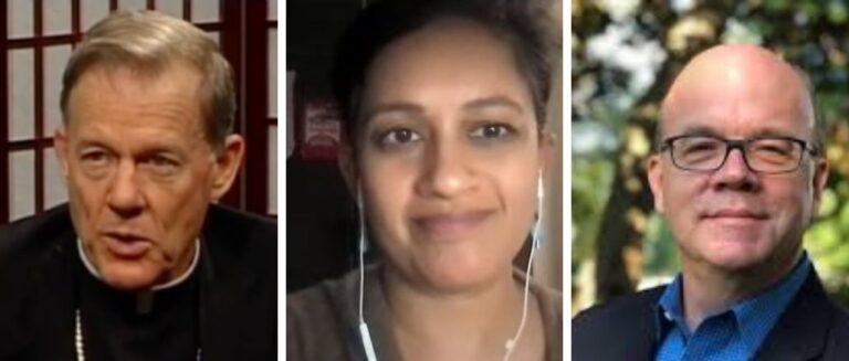 Archbishop John Wester, Shailly Gupta Barnes, and Rep. Jim McGovern spoke at the conference on Nuclear War danger, January 21, 2023