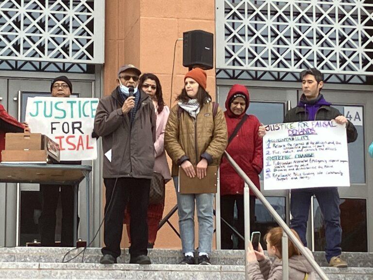 Justice for Faisal protest, Somerville High School, Jan. 29, 2023 (Cole Harrison/MAPA photo)