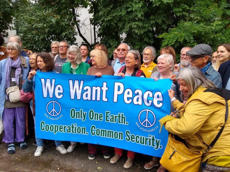 Canadian Voice of Women for Peace members at the International Summit for Peace in Ukraine, Vienna, June 10-11, 2023. MAPA photo/ Jeanne Trubek