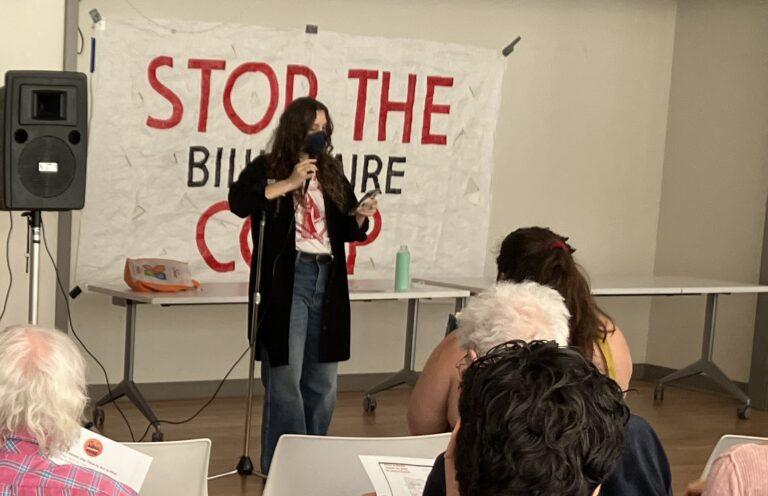 Elin Boman introduced the Arise & Resist conference, March 15, 2025, Cambridge