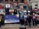 Advocates rallied for divestment from WMD and fossil fuels, Massachusetts State House, May 20, 2025. Photo: Fran Jeffries/ MAPA