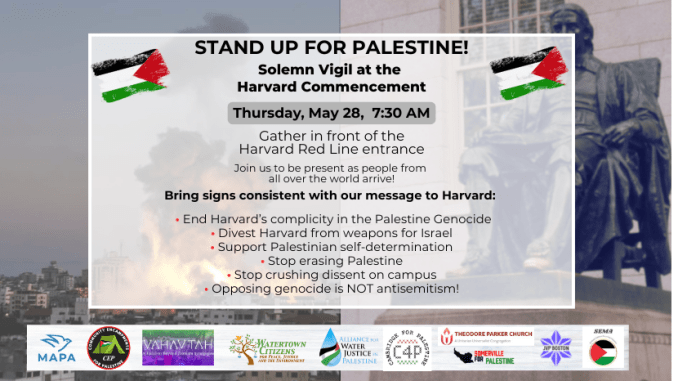 Stand up for Palestine at Harvard Commencement