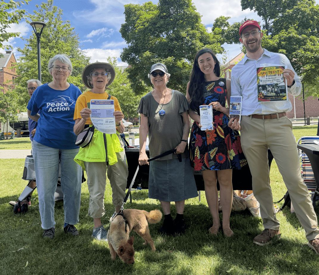 MAPA supporters organizing outside the Massachusetts State House